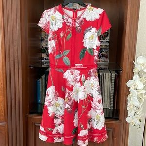 NWOT Ted Baker London Lace Trim Skater dress